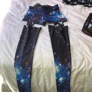 Blackmilk Galaxy suspenders xs new with tag